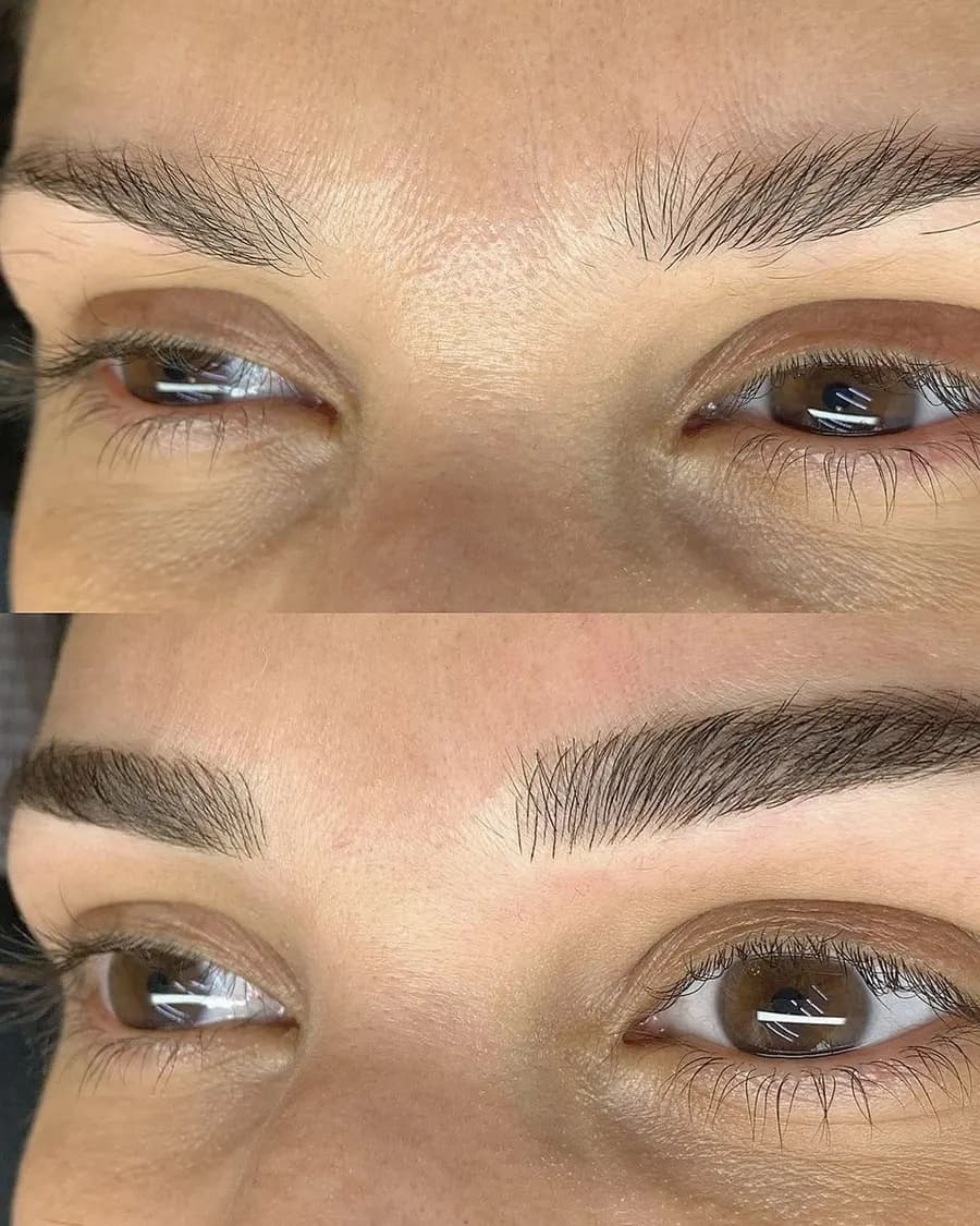 Kubi Beauty Studio'da yapılmış kaş çalışması, yakın çekim